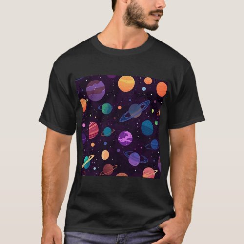 Celestial Wonders with Planets T_Shirt