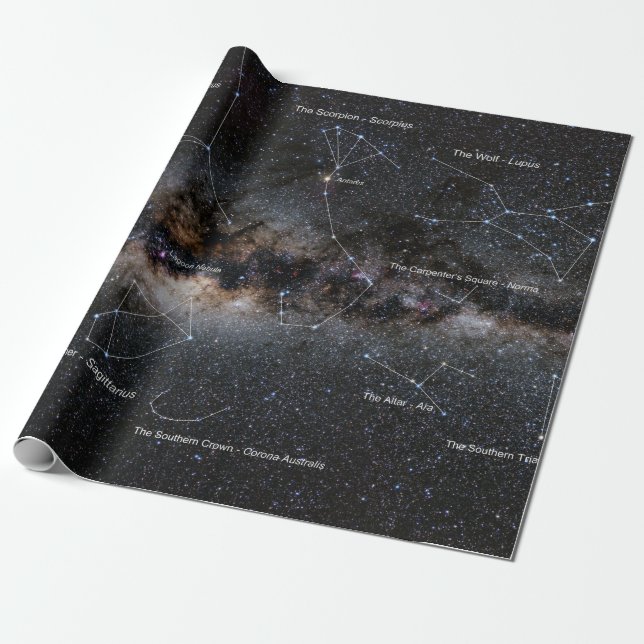 Celestial wrapping paper (Unrolled)