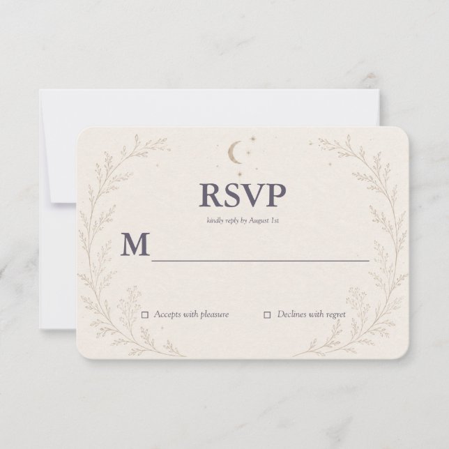 Celestial Written in the Stars RSVP Card (Front)