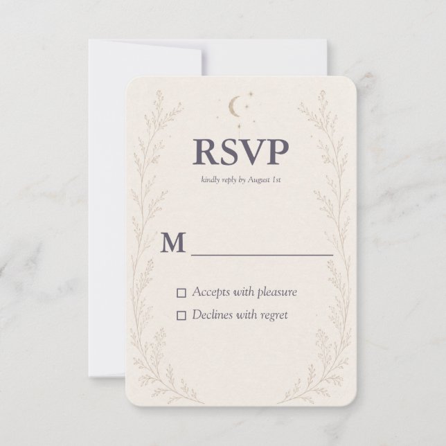 Celestial Written in the Stars RSVP Card (Front)