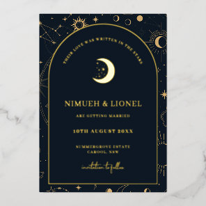 Celestial Written in the stars Save the Date  Foil Invitation