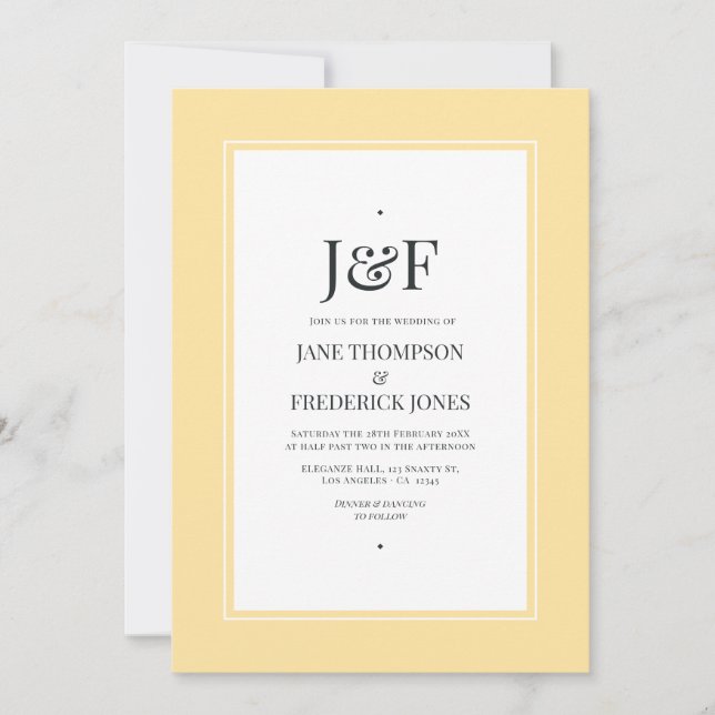 Celestial Yellow Wedding Invitation (Front)
