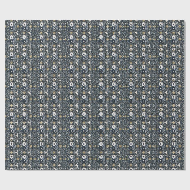 Celestial Yin Yang Mandala Design Pattern Art Wrapping Paper (Flat)
