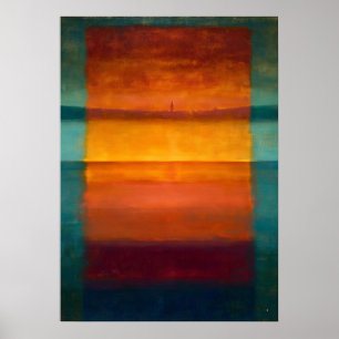 Celestial Zen Hidden Horizon Color Field Abstract Poster