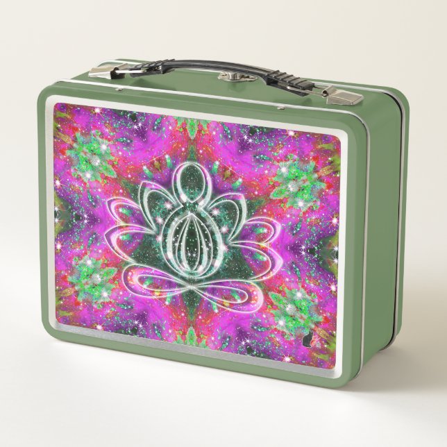 Celestial Zen Lotus Metal Lunch Box (Back)