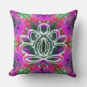 Celestial Zen Lotus Throw Pillow