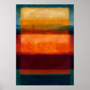 Celestial Zen Temple Horizon Color Field Abstract Poster