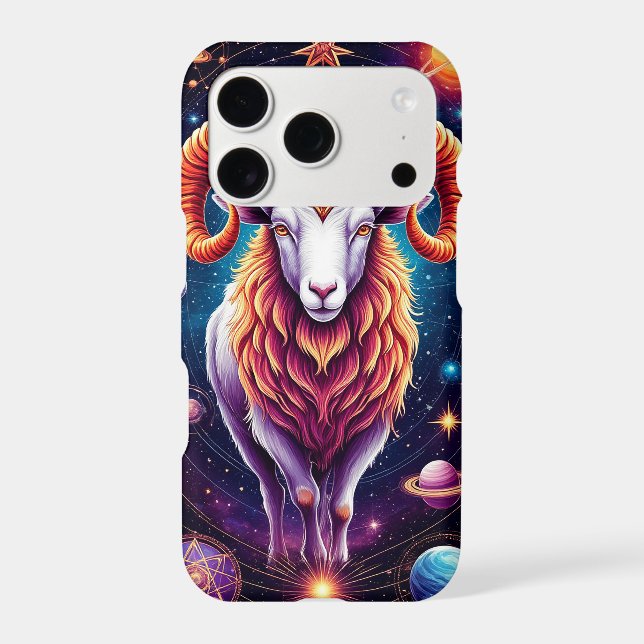 Celestial Zodiac Art Featuring a Cosmic Aries Iphone Case (Back)