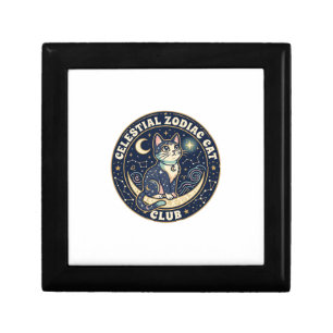 Celestial Zodiac Cat Cute Cat T-Shirt Design - Cel Gift Box
