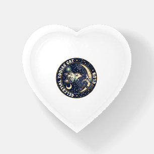Celestial Zodiac Cat Cute Cat T-Shirt Design - Cel Paperweight