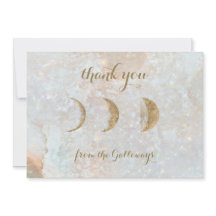 Celestial Zodiac Moon Blue Gold Typography Wedding
