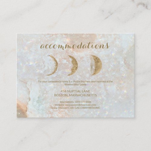 Celestial Zodiac Moon Blue Gold Wedding Details Enclosure Card