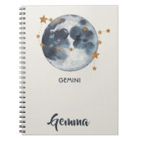Celestial Zodiac Moon Stars Gemini Journal