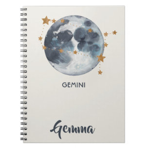 Celestial Zodiac Moon Stars Gemini Journal
