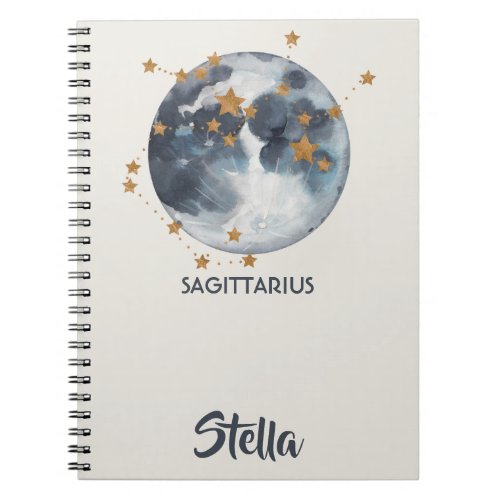 Celestial Zodiac Moon Stars Sagittarius Journal