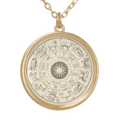Celestial Zodiac Radiance Golden Cosmos Gold Plated Necklace