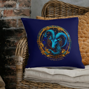 Celestial Zodiac Sea Goat Symbol Fantasy Capricorn Throw Pillow