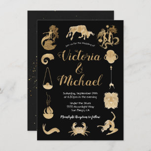 Celestial Zodiac Signs Wedding Invitation