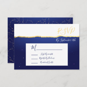 Celestial Zodiac Stars Wedding response cards RSVP