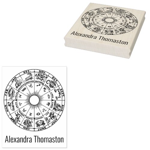 Celestial Zodiac Wheel Chart 1 Name Rubber Stamp