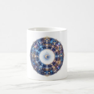 Celestial Zodiac Wheel with 12 Astrology Signs Coffee Mug