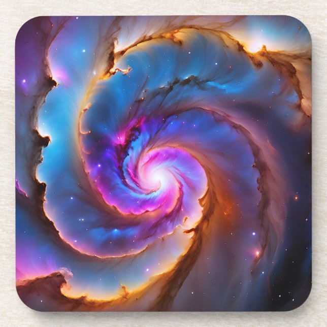 “Celestium” - Nebula and Galaxies Beverage Coaster (Front)