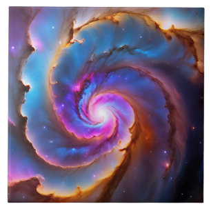 “Celestium” - Nebula and Galaxies Ceramic Tile