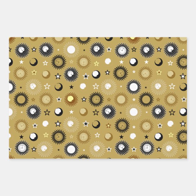 Celestrial Clockwork Wrapping Paper (Front)