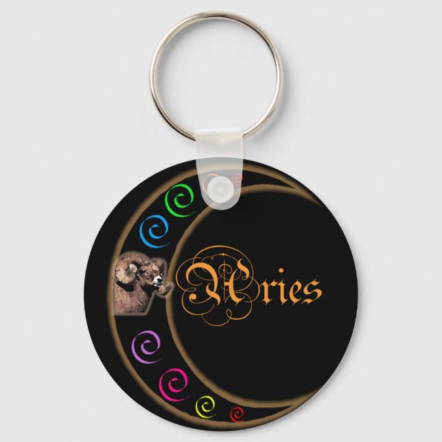 Celestrial Moon Aries Keychain (Front)