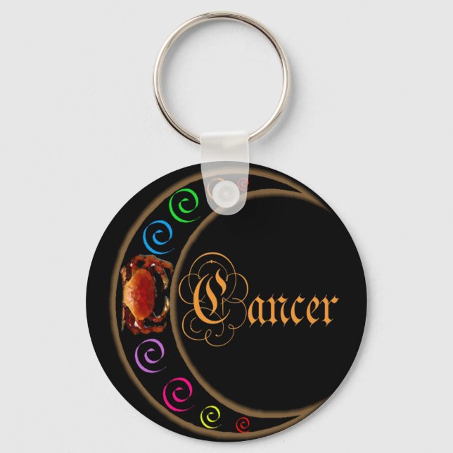 Celestrial Moons Zodiac Cancer Keychain (Front)