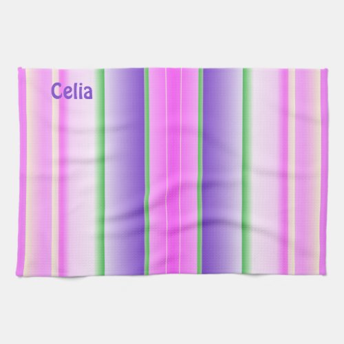 CELIA  CANDY STRIPES  Fractal  ORIGINAL  Kitchen Towel