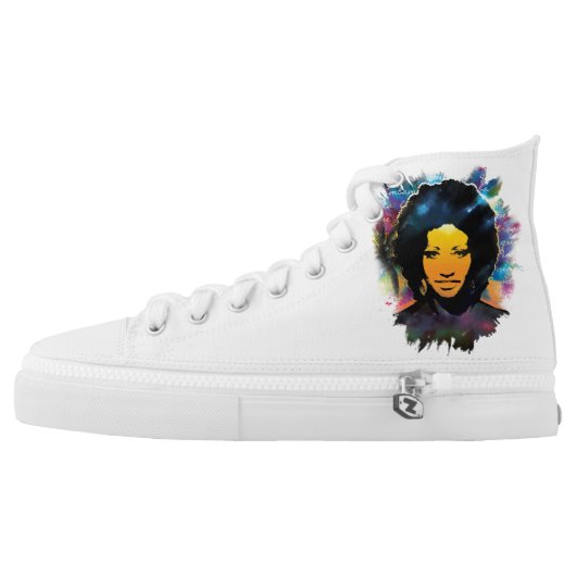 Celia Cruz High-Top Sneakers (Left Shoe Outside)