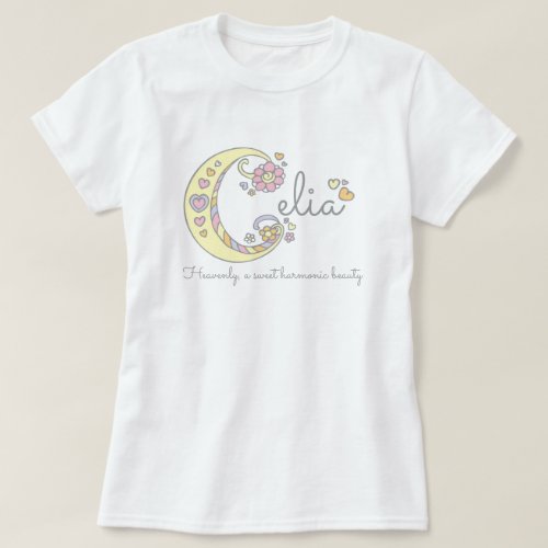 Celia girls name decorative custom meaning T_Shirt