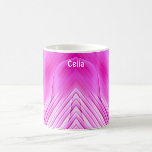 CELIA  GLOSSY 3D Pink Fractal  Morphing Mug