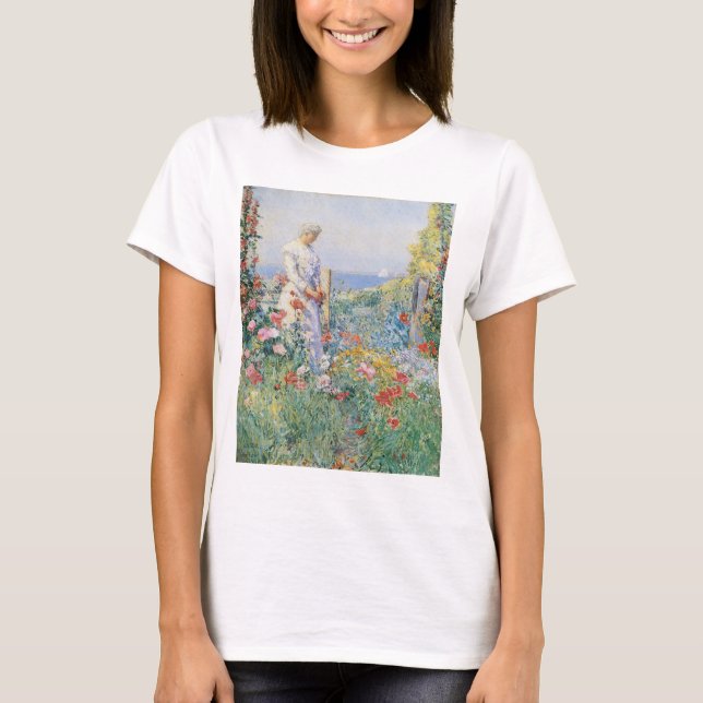 Celia Thaxter in Her Garden by Childe Hassam T-Shirt (Front)