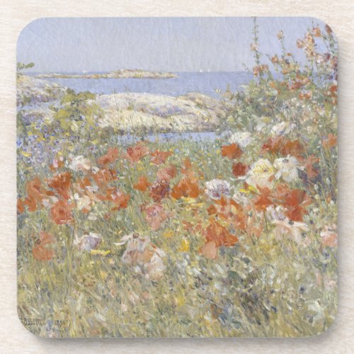 Celia Thaxters Garden by Frederick Childe Hassam Beverage Coaster