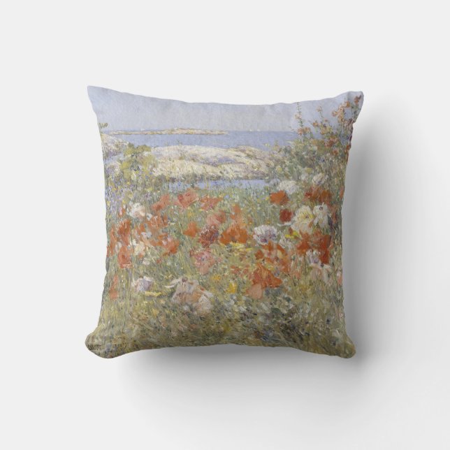 Celia Thaxter's Garden by Frederick Childe Hassam Throw Pillow (Front)