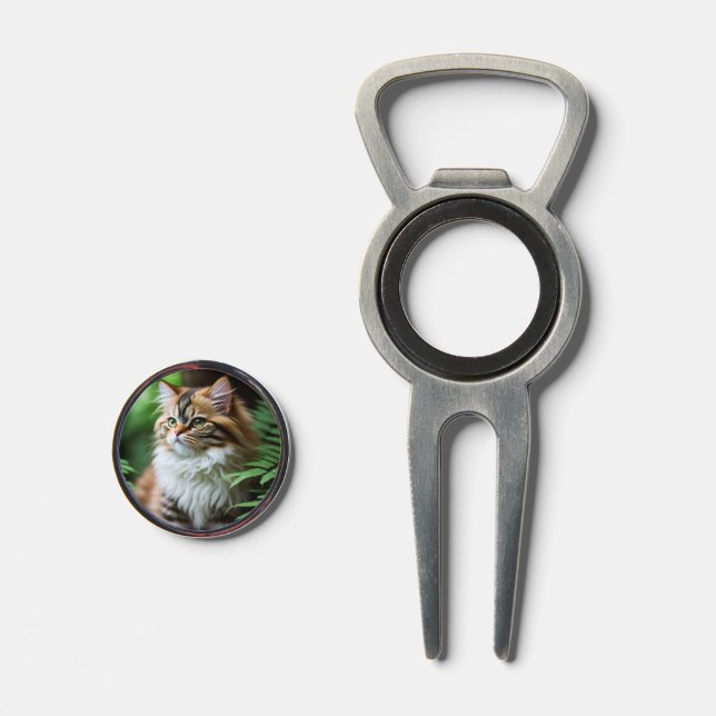 Celia The Cubby Persian Cat, Golf Divot Tool (Front (Open))