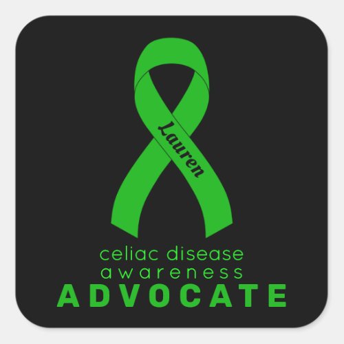  Celiac Disease Advocate Black Square Sticker