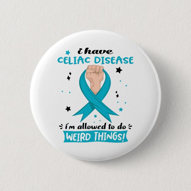 Celiac Disease Awareness Month Ribbon Gifts Button (Front)