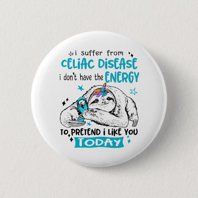 Celiac Disease Awareness Month Ribbon Gifts Button (Front)