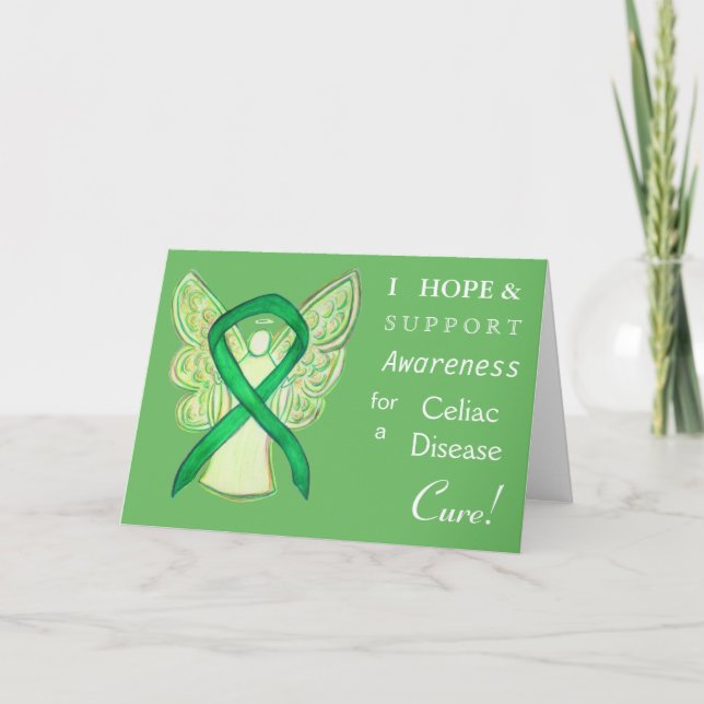 Celiac Disease Awareness Ribbon Greeting Card (Front)