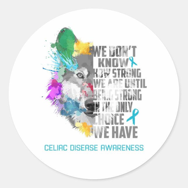Celiac Disease Awareness Ribbon Support Gifts Classic Round Sticker (Front)