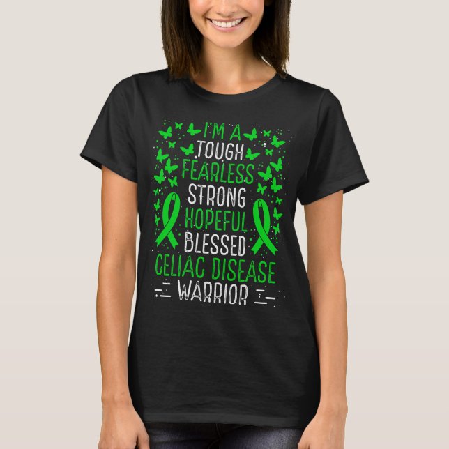 Celiac Disease Awareness Ribbon Warrior Survivor T-Shirt (Front)