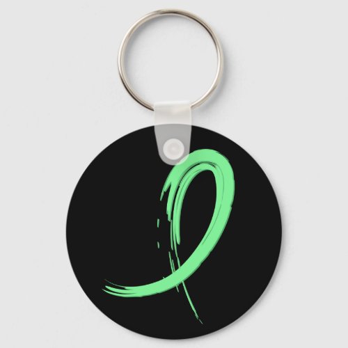 Celiac Disease Light Green Ribbon A4 Keychain