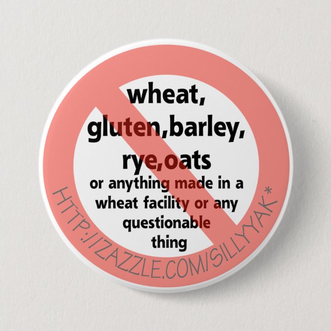 CELIAC DISEASE PINBACK BUTTON (Front)