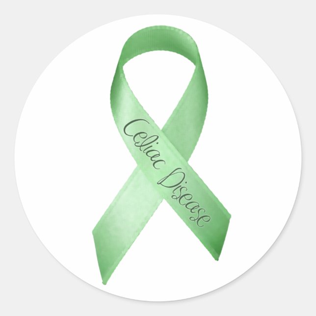 Celiac Disease Ribbon Classic Round Sticker (Front)