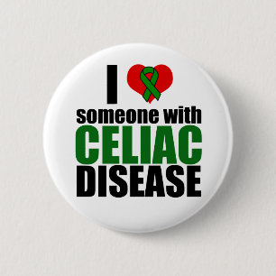 Celiac Disease Support Awareness Love Ribbon Button
