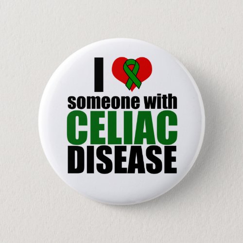 Celiac Disease Support Awareness Love Ribbon Button