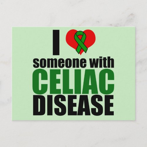 Celiac Disease Support Awareness Love Ribbon Postcard